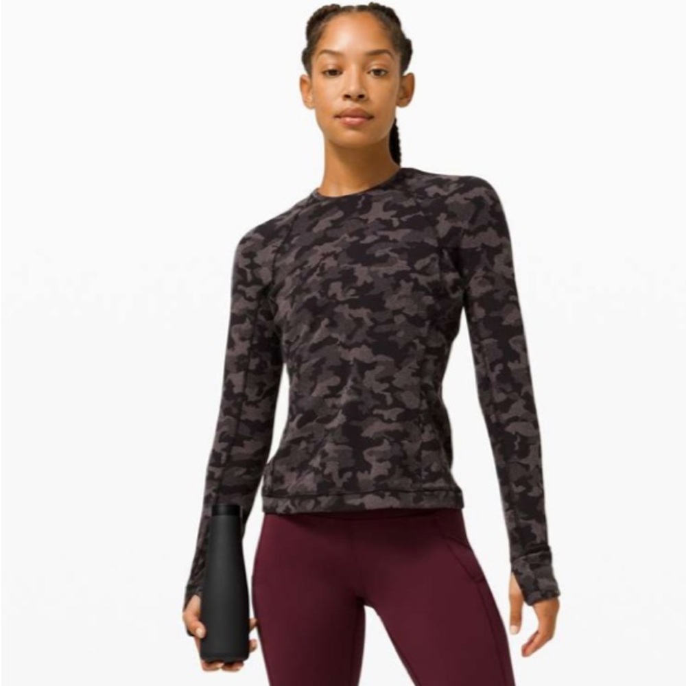 lululemon Runderful Long Sleeve Heritage Camo Jacquard Sz 8